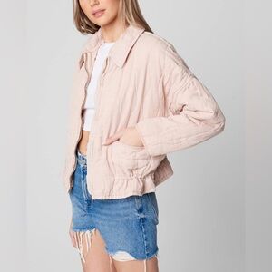 NWT BLANKNYC women drop shoulder quilted lyocell jacket wink of sleep size S